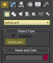  SplineLand creation panel